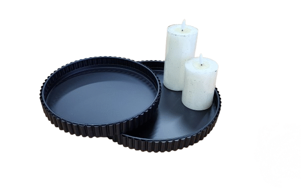 סט מגשים עגולים שחורים